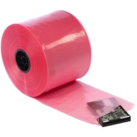 4 mil Pink Anti-Static ESD Poly Tubing 8" x 1075'/RL