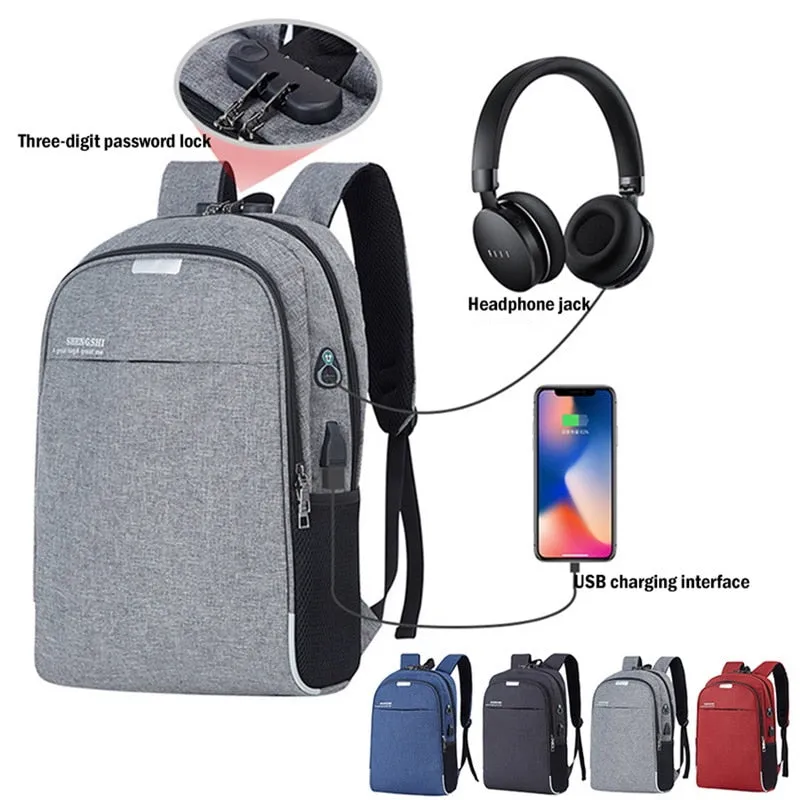 Anti-Theft Laptop Backpack With USB Charging Port and Lock