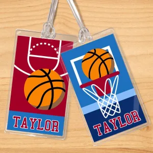 Basketball Boy Personalized 2 PC Kids Name Tag Set