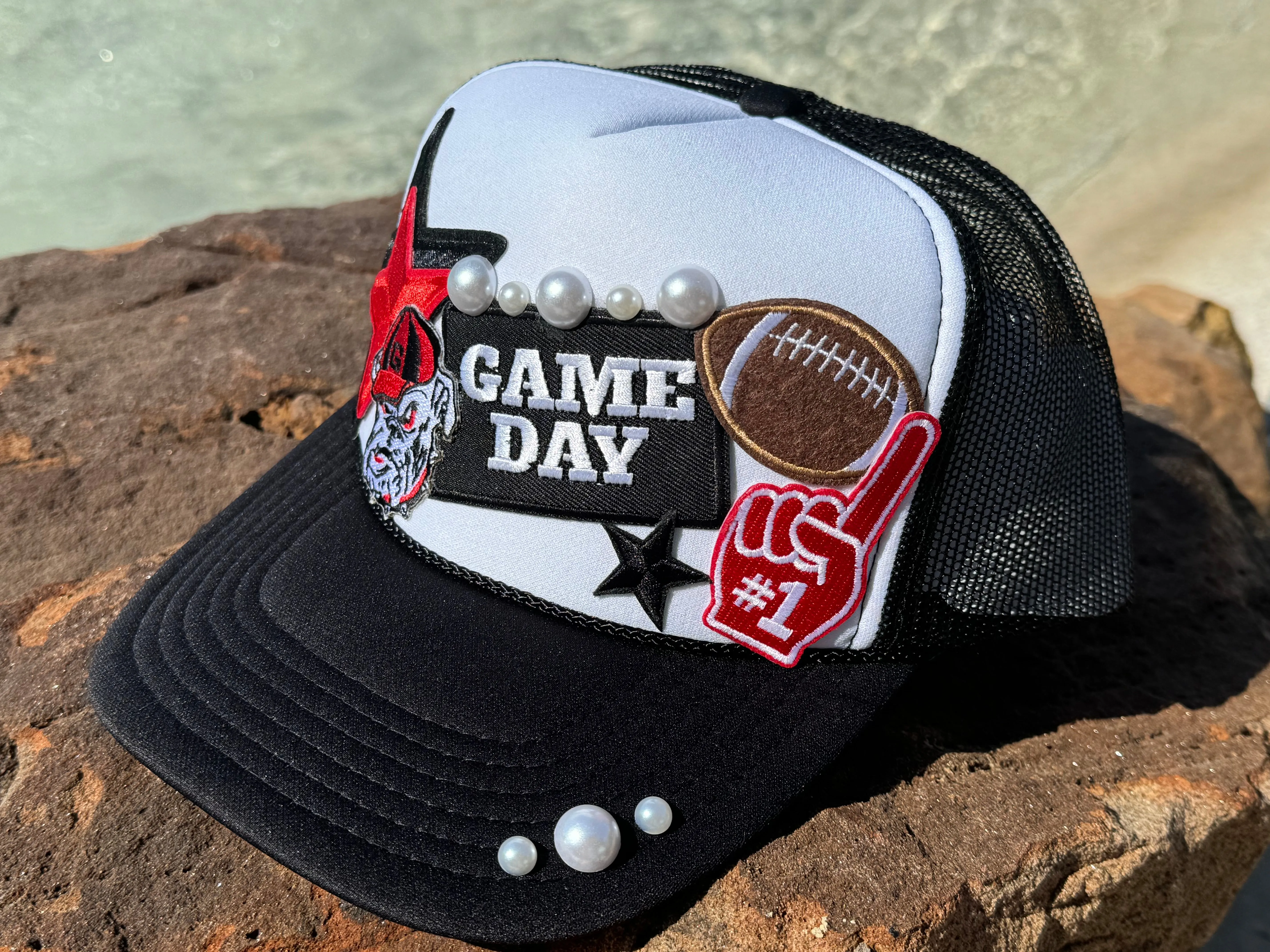 Black & White Game Day Iron On Patches