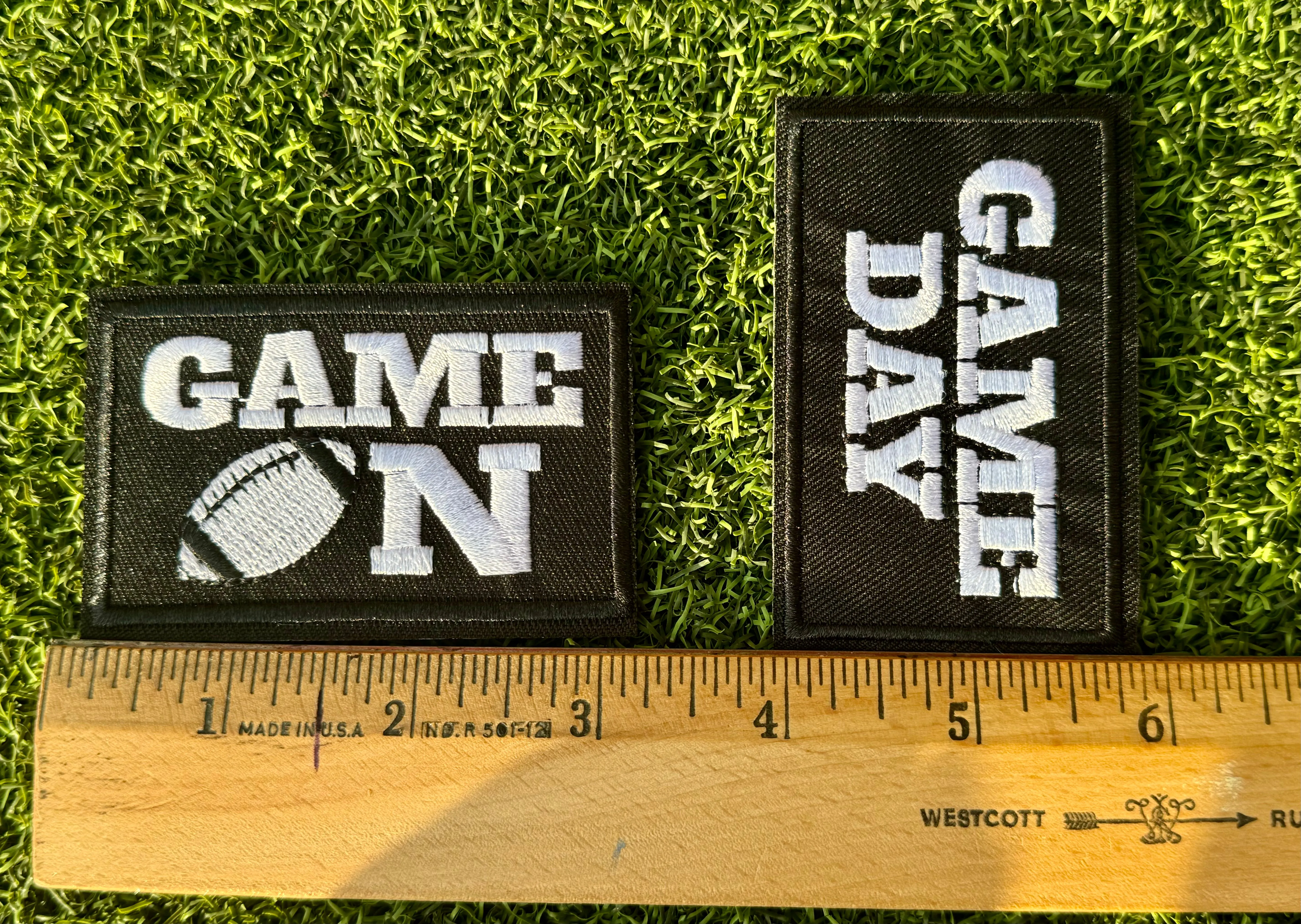 Black & White Game Day Iron On Patches