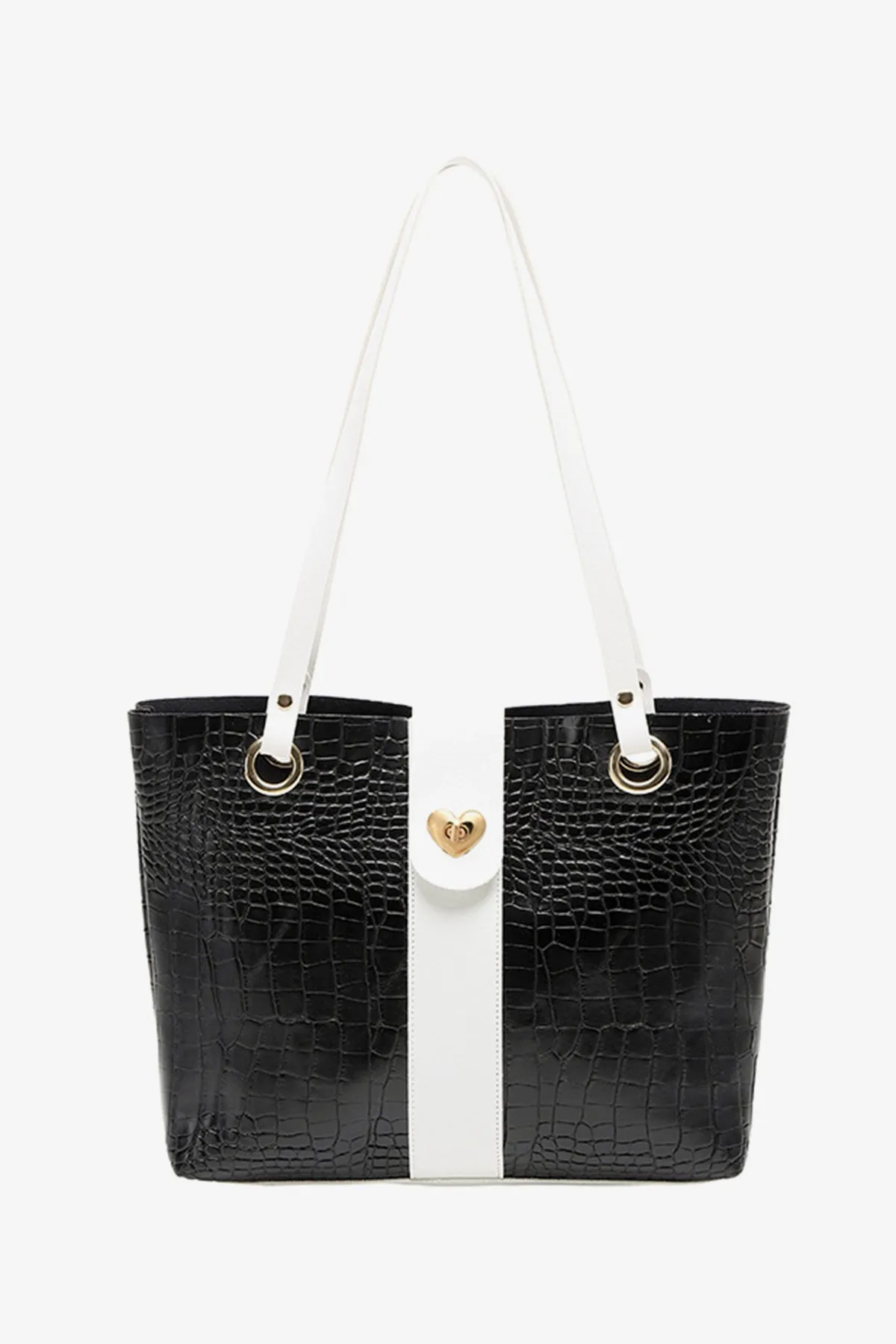 Black Heart & Stripe Bag - A23 - WHB0067