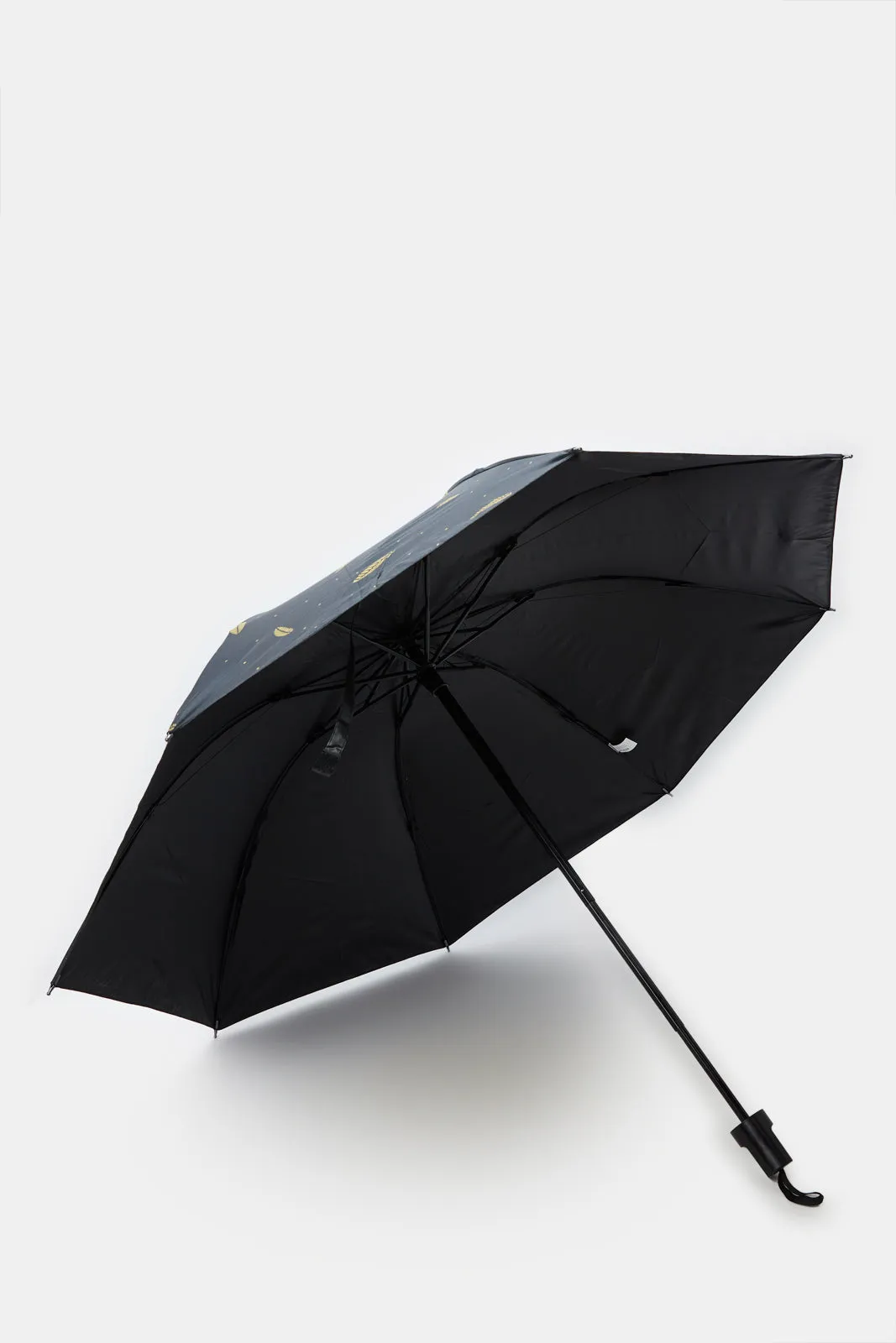 Black Printed Foldable Umbrella