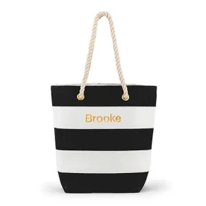 BLISS STRIPED TOTE - BLACK AND WHITE