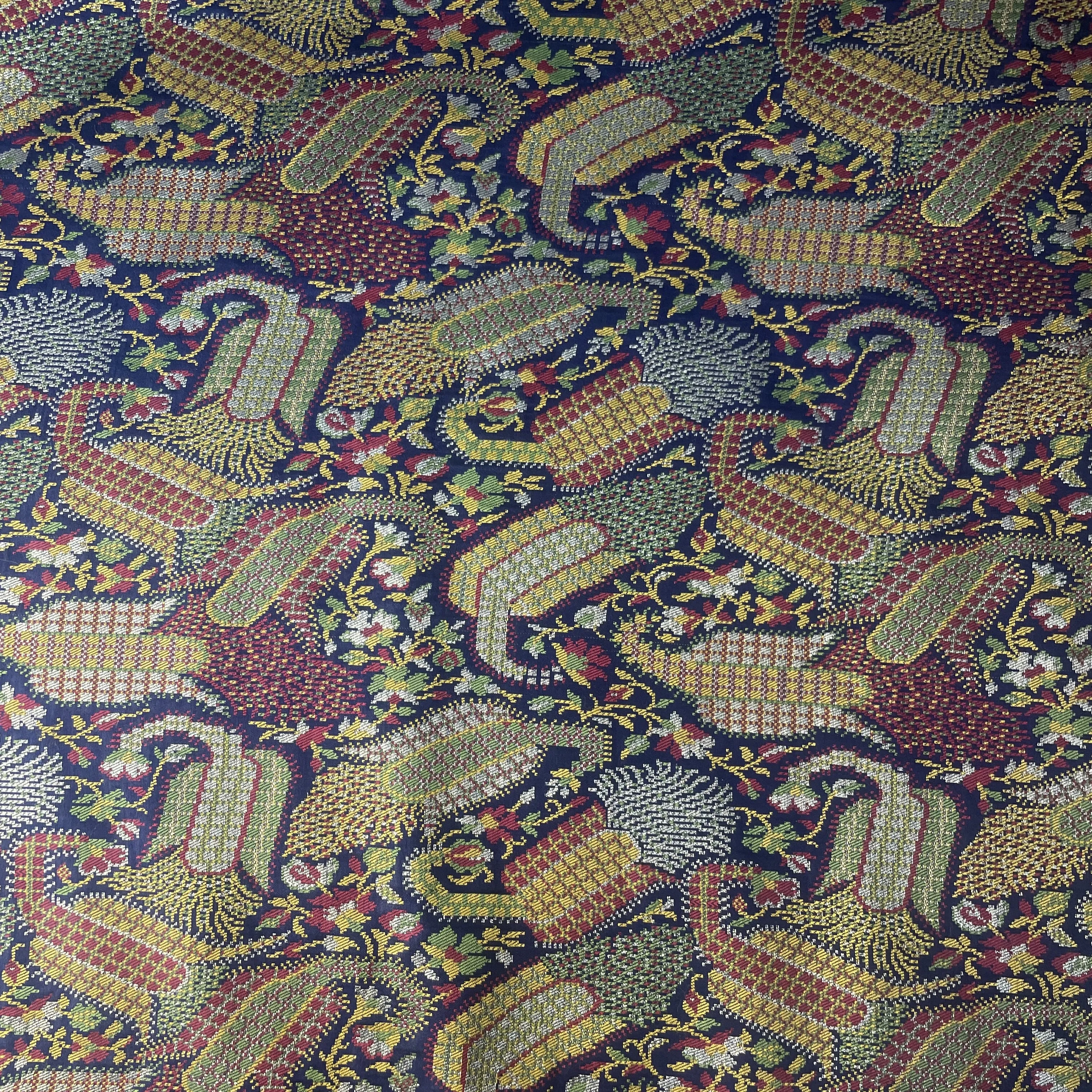 Blue Khinkhwab Brocade Silk Fabric 19654