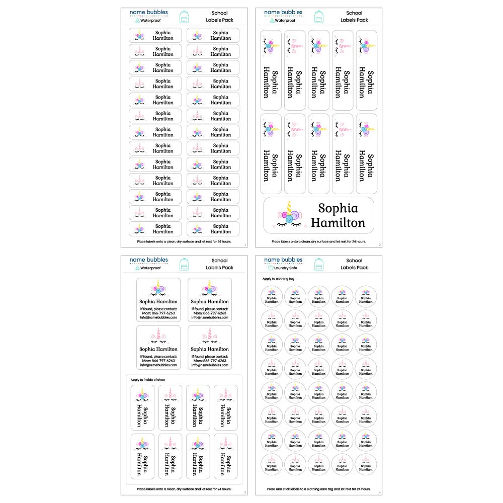 Custom School Supply Labels