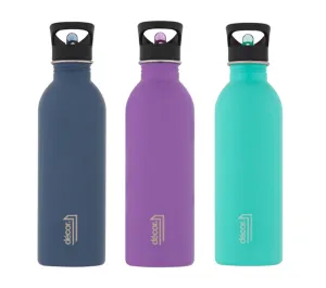 Décor® Snap n Seal™ Straw Cap Stainless Steel Bottle – 1L (Assorted Colours)