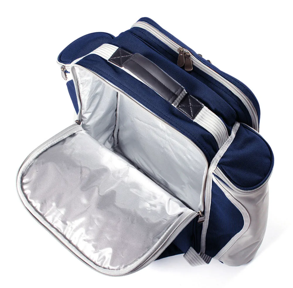 Deluxe Picnic Backpack Hamper for Four People