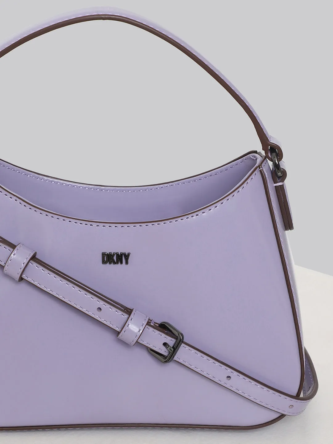 DKNY Women Lavender Solid Crossbody