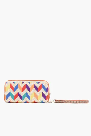 Embellished Wallet with wristlet-Aztec Chevron