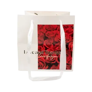 FLOWER BAGS x2PCS WHITE RED