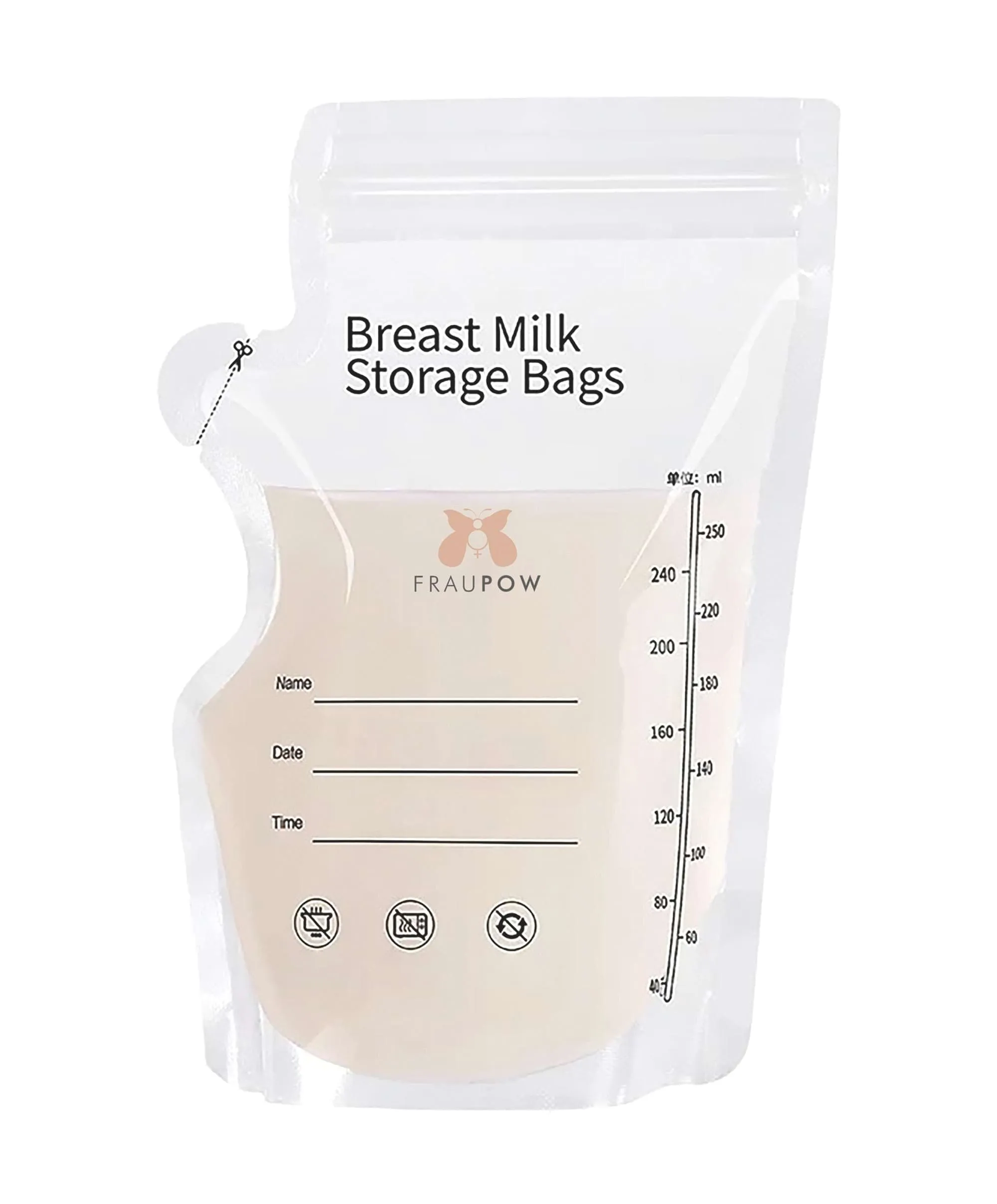 Fraupow Breast Milk Storage Bags - Pack of 30