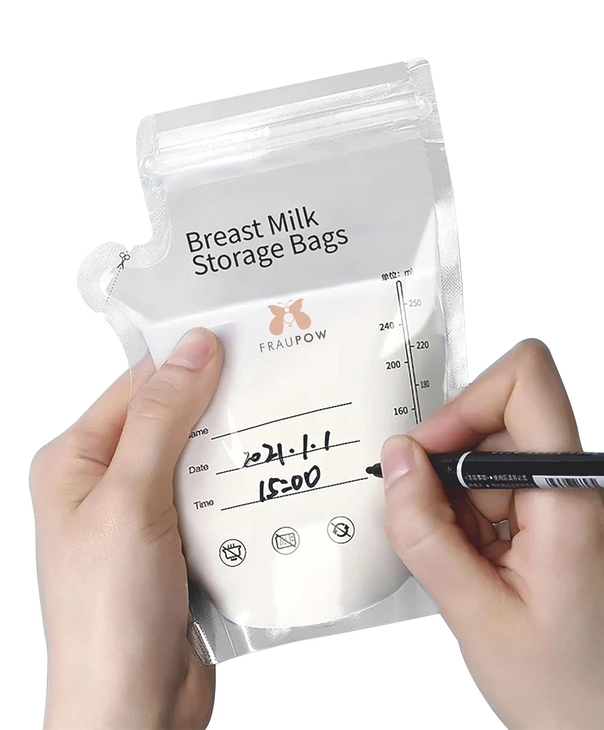 Fraupow Breast Milk Storage Bags - Pack of 30