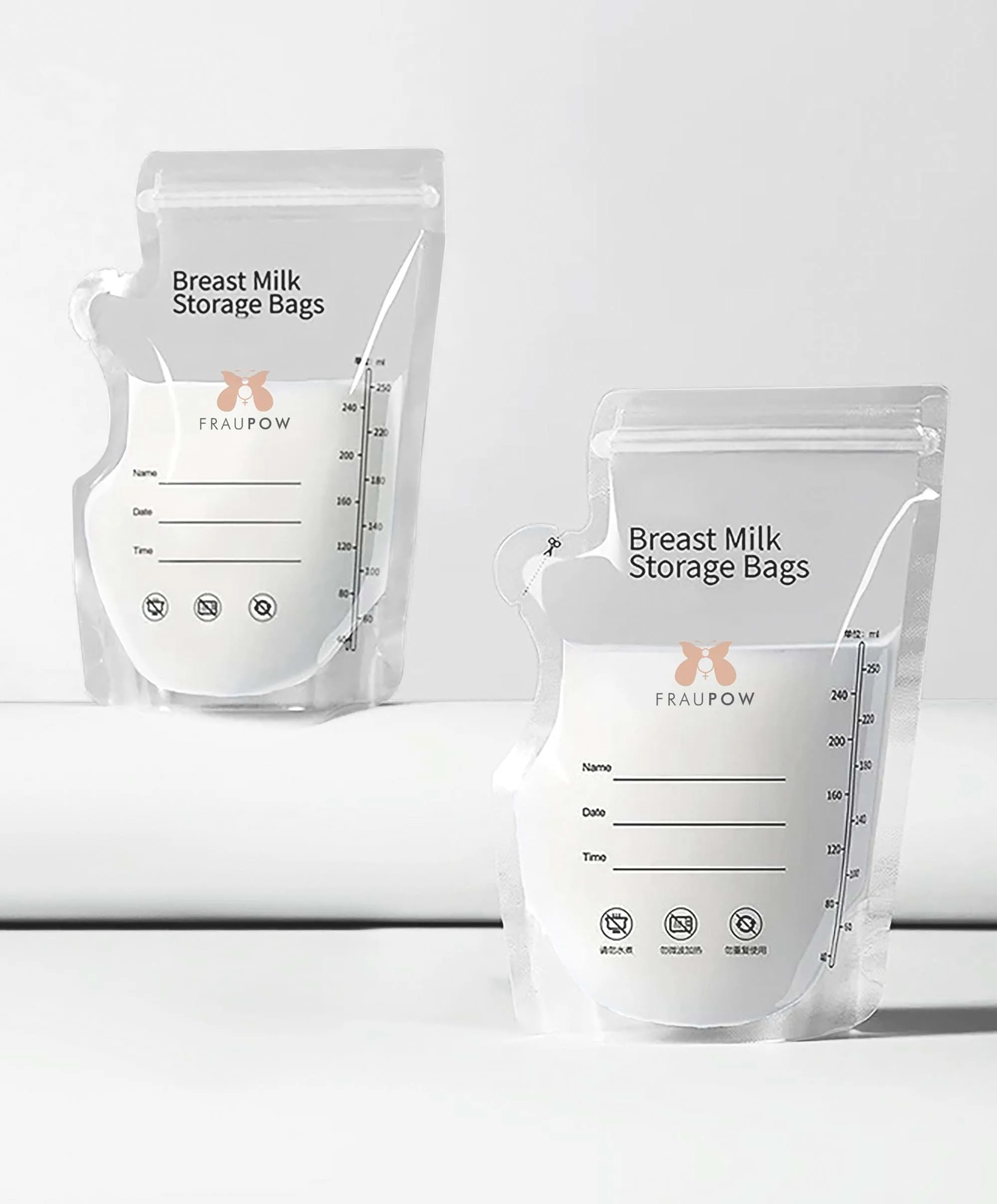 Fraupow Breast Milk Storage Bags - Pack of 30