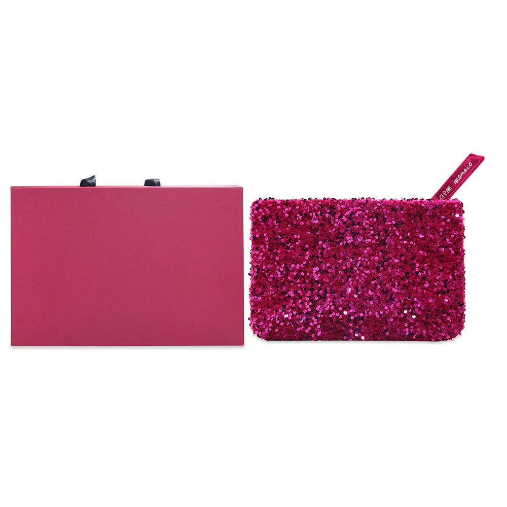 Fuchsia Sequins Clutch