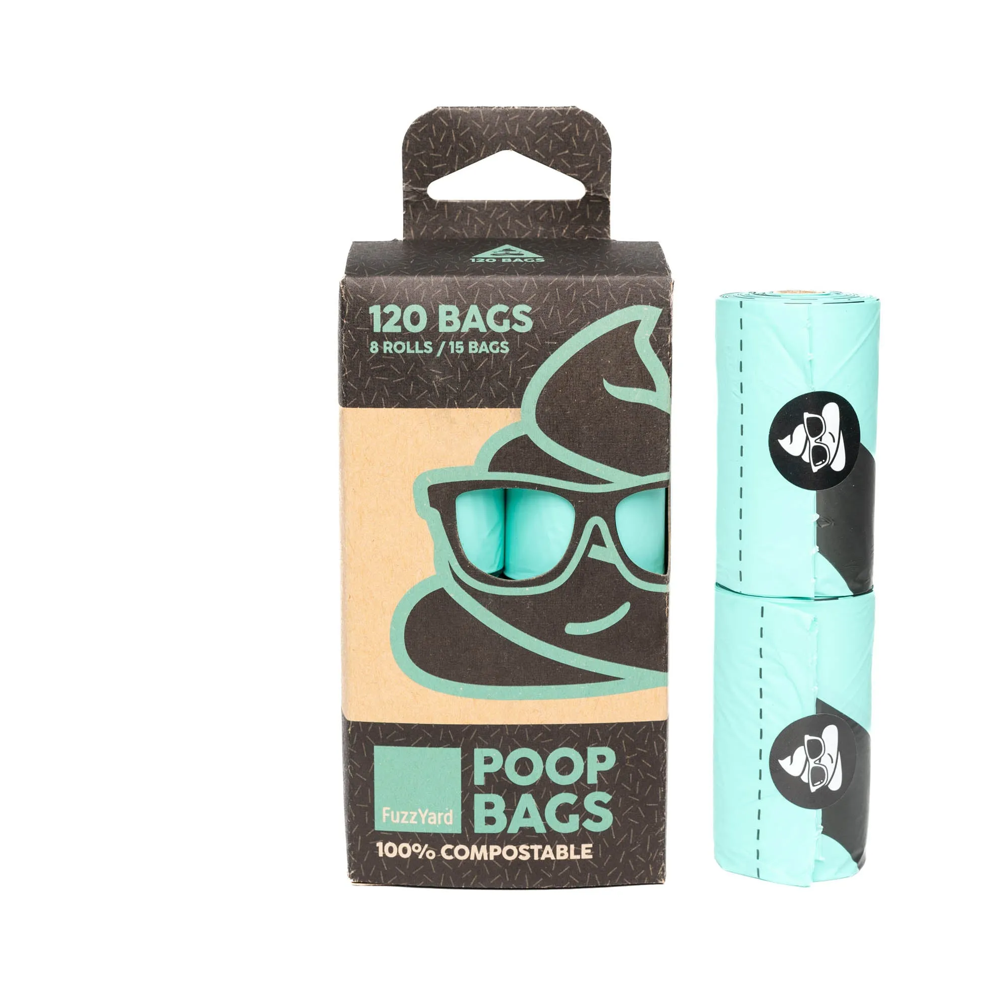 FuzzYard Compostable Dog Poop Bags 8 Rolls