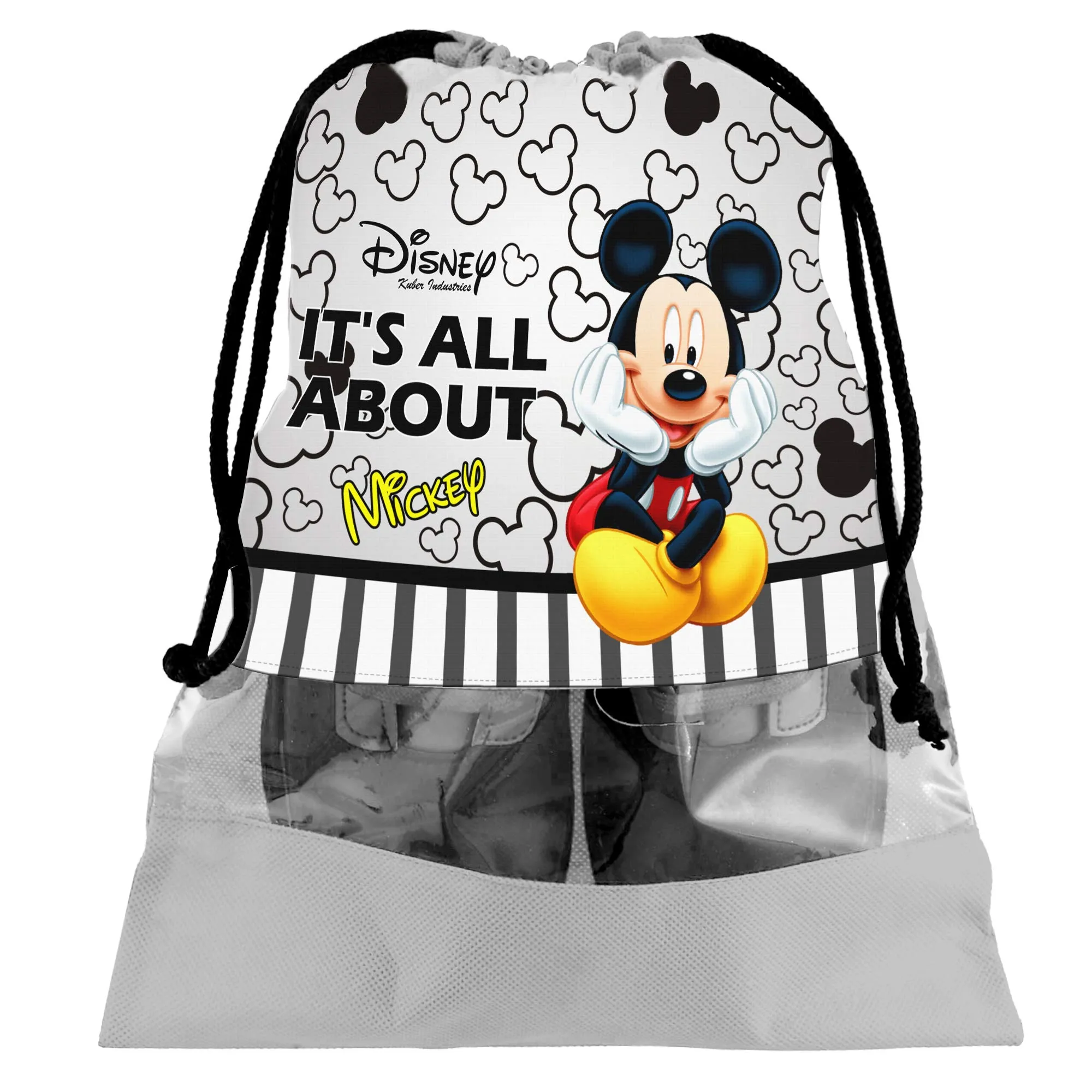 Heart Home Portable Travel Shoe Bags Dust-proof Shoe Organizer Space Saving Storage Bags, Disney Print (Set of 9,Black & Grey & Pink) -HS_35_HEARTHS18046