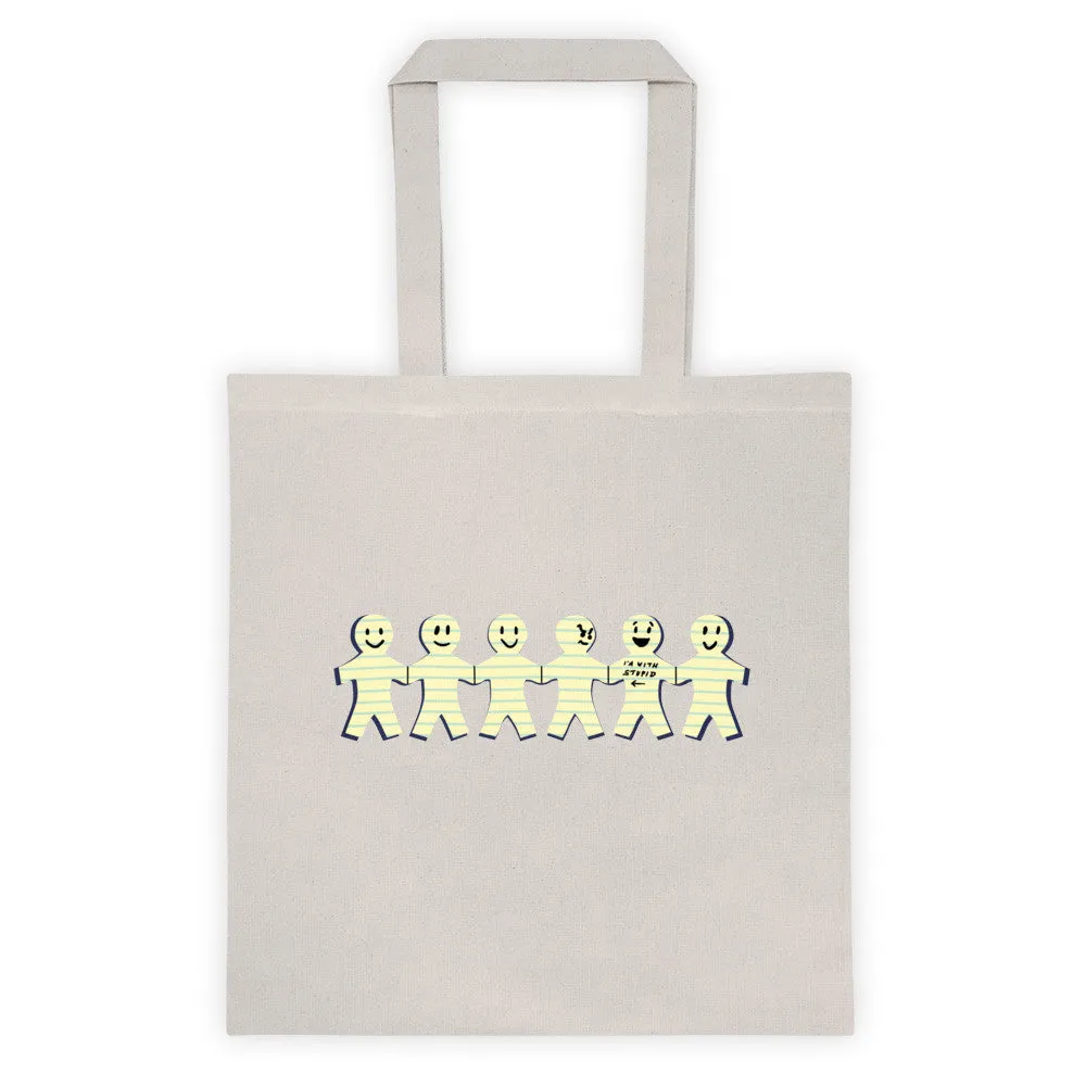 I'm with Stupid Double Sided Print Tote Bag