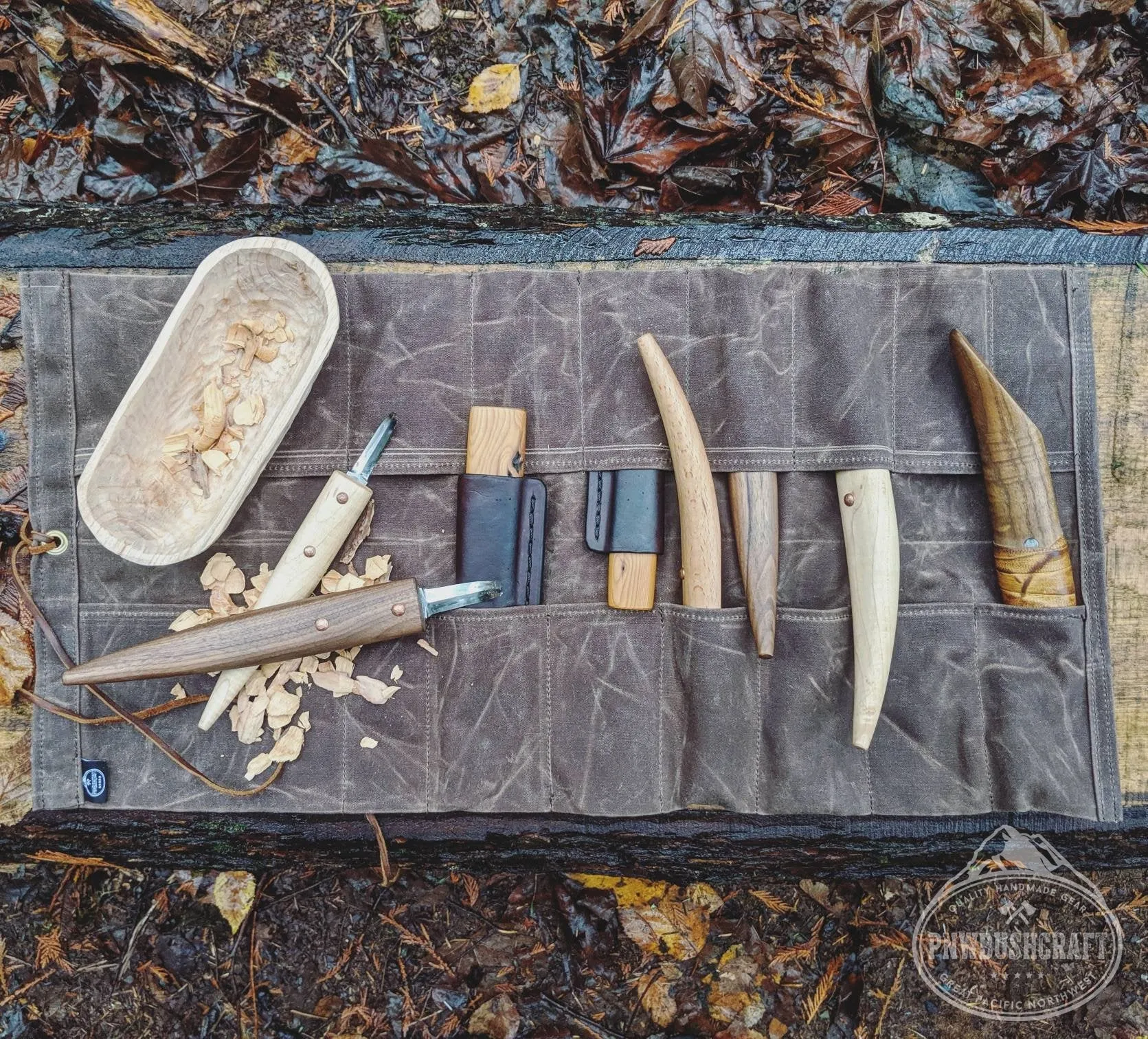 Kestrel Waxed Canvas Tool Roll Up by PNWBUSHCRAFT