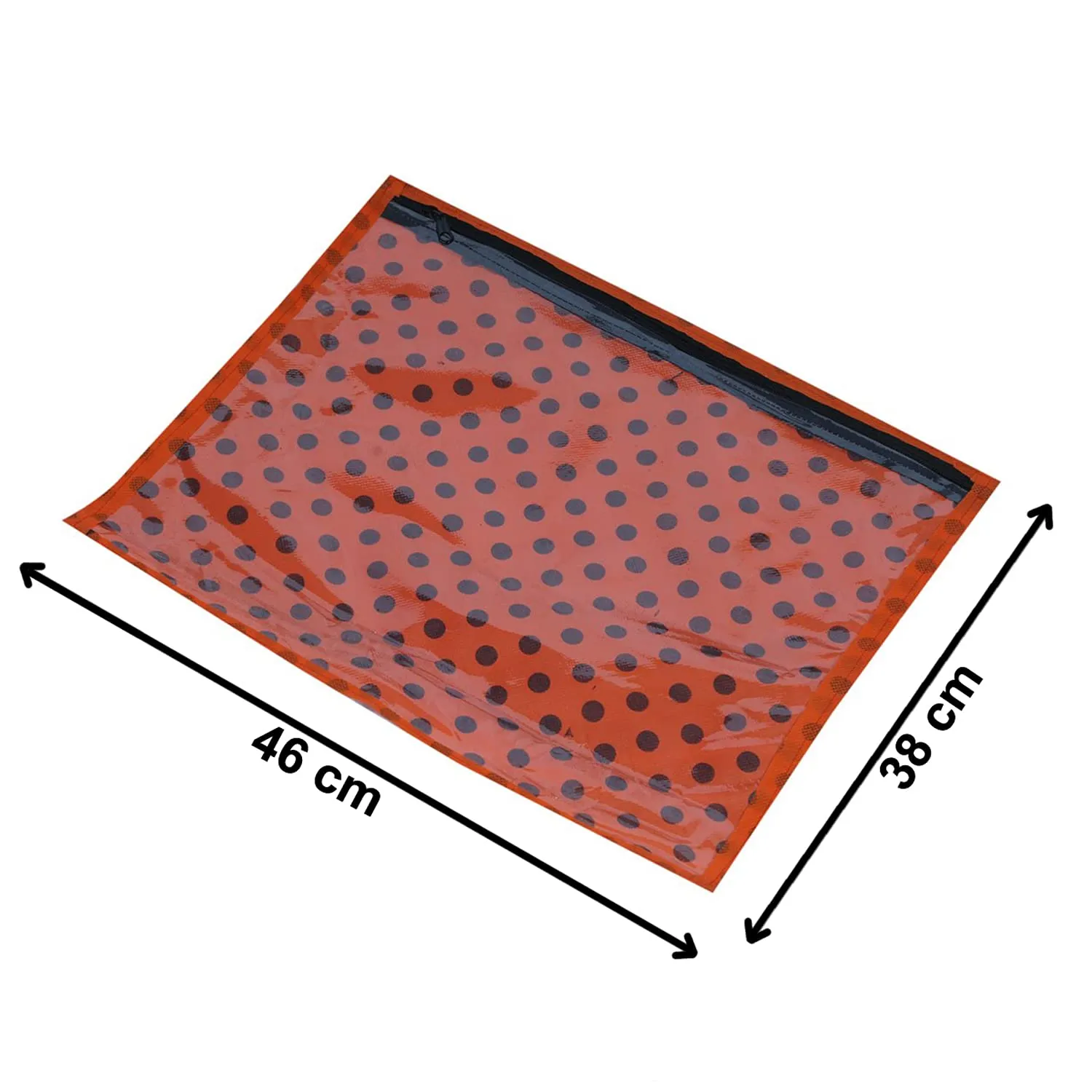 Kuber Industries Dot Printed Tranasparent Non Woven Single Saree Cover- Pack of 12 (Orange)-HS_38_KUBMART21640