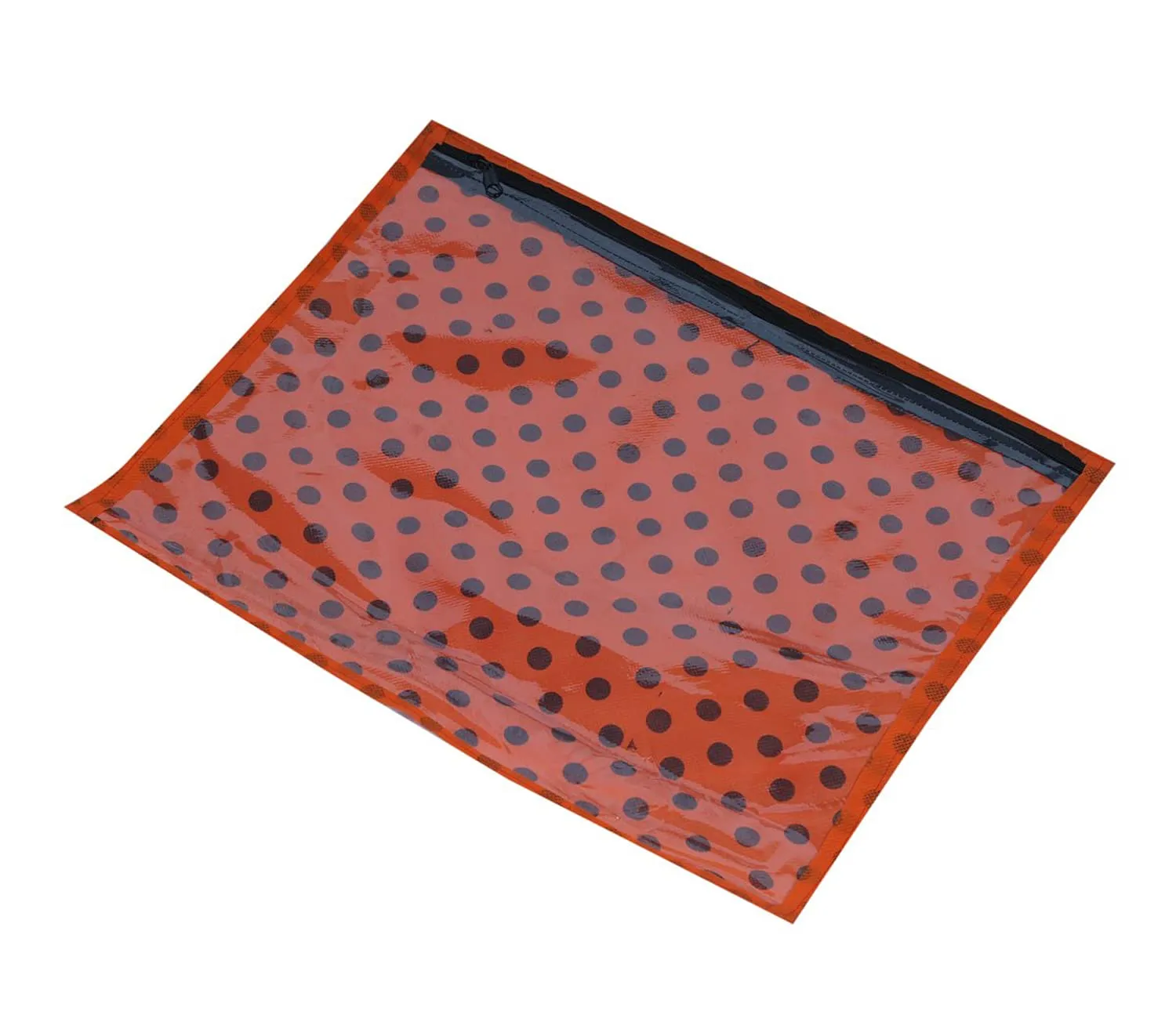 Kuber Industries Dot Printed Tranasparent Non Woven Single Saree Cover- Pack of 12 (Orange)-HS_38_KUBMART21640