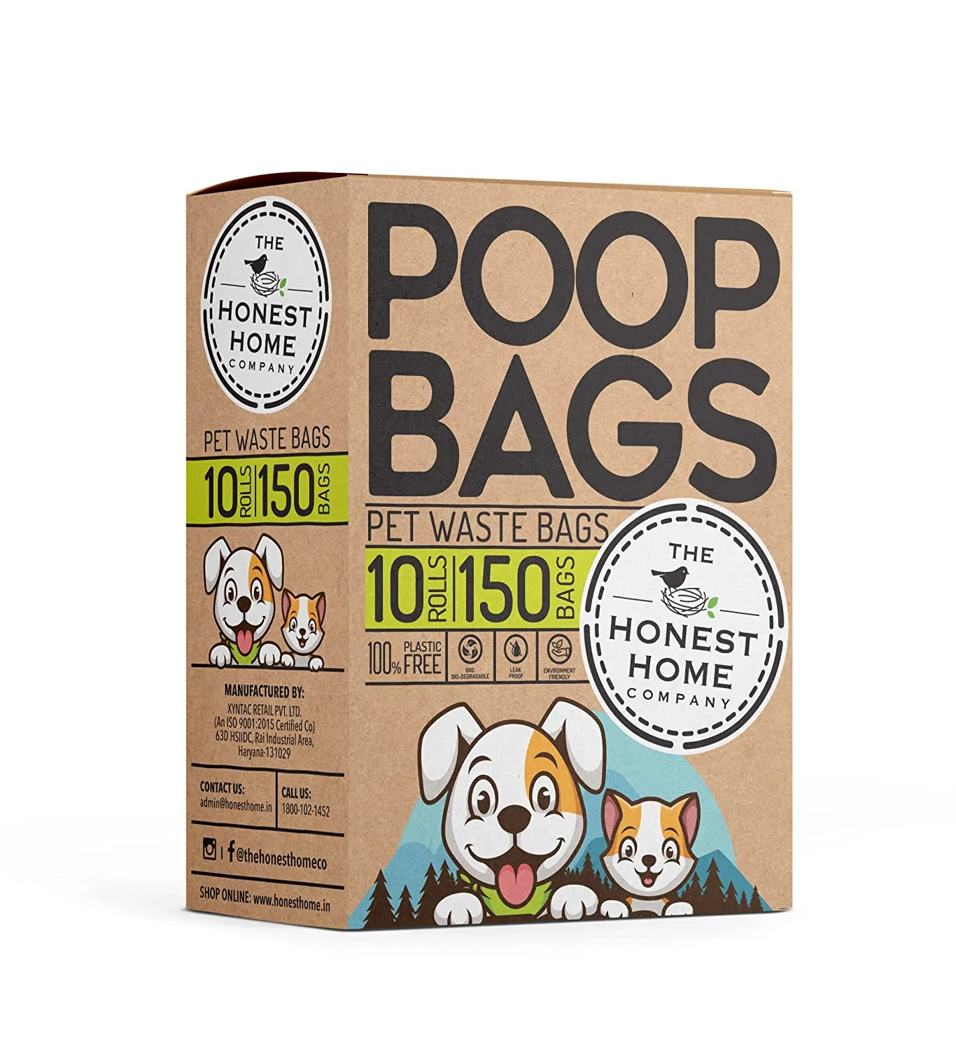 Leak-Proof Pet Waste Bags- 150 Bags (10 Rolls x 15 Bags)