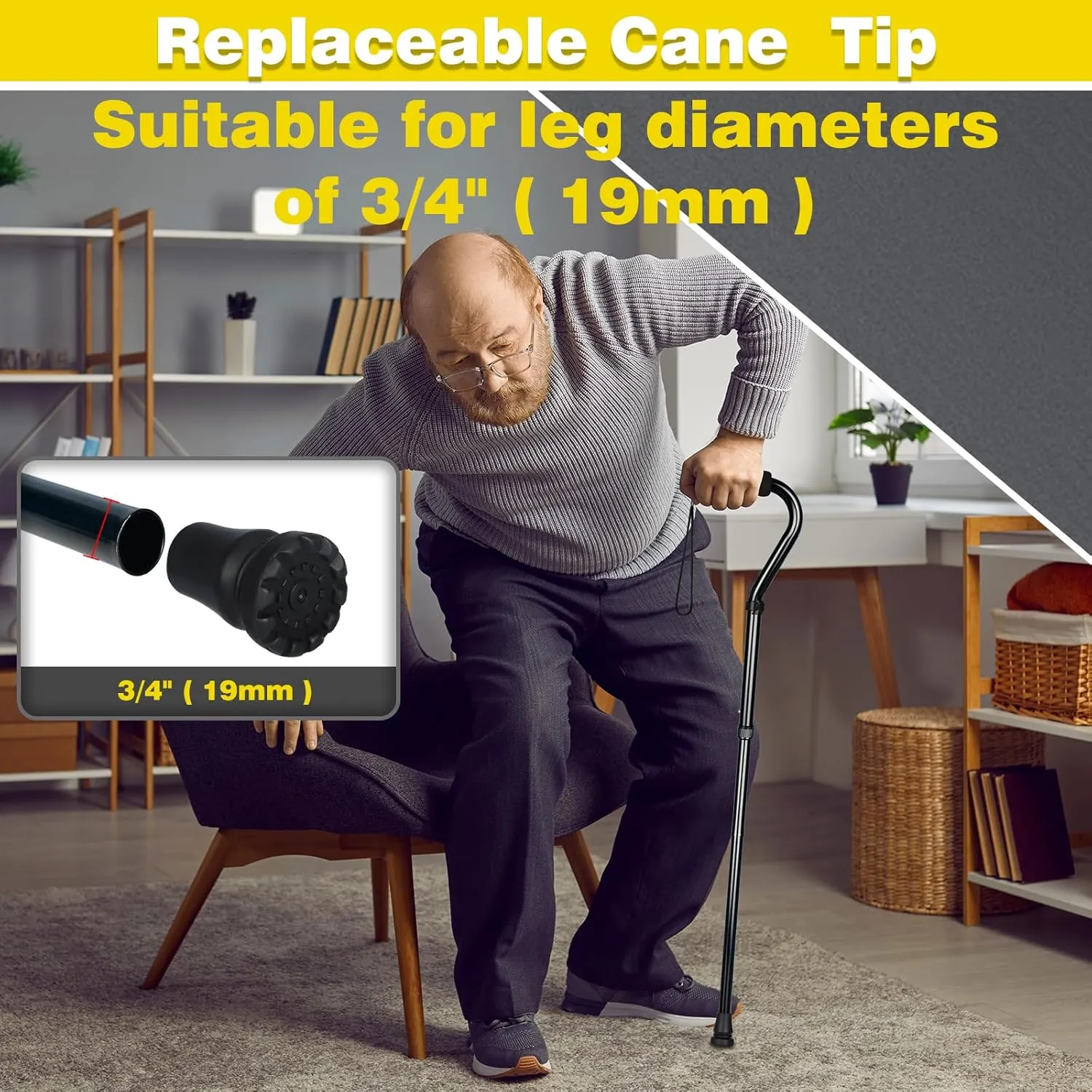 Lightweight Walking Cane with Soft Cushioned Handle