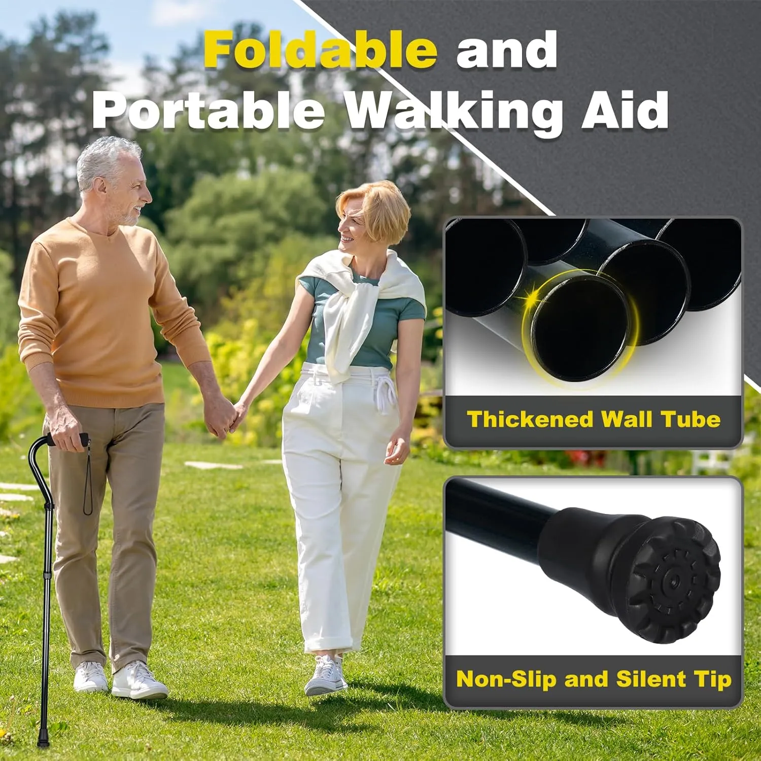 Lightweight Walking Cane with Soft Cushioned Handle