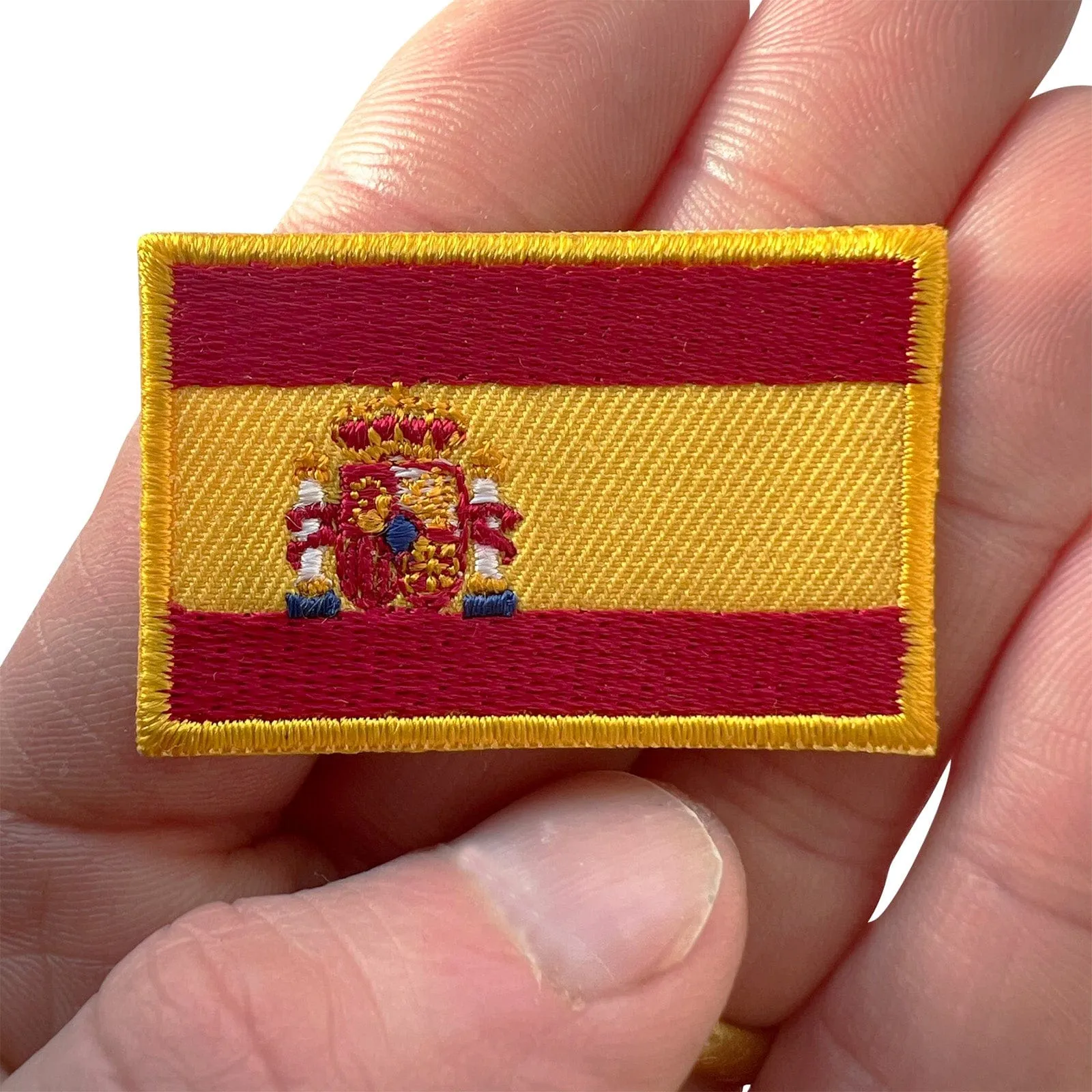 Mini Spain Flag Patch Iron Sew On Clothes T Shirt Small Spanish Embroidery Badge