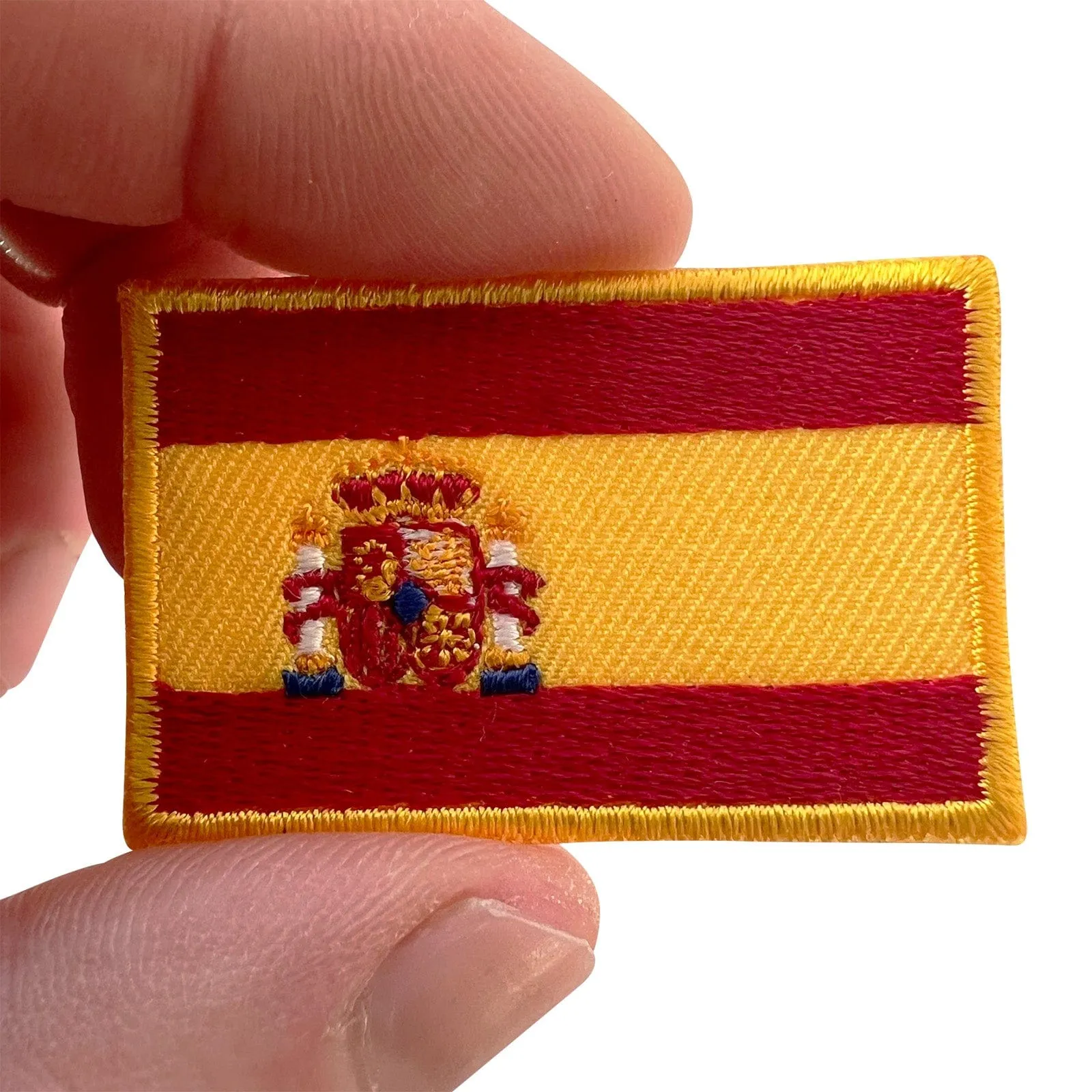 Mini Spain Flag Patch Iron Sew On Clothes T Shirt Small Spanish Embroidery Badge