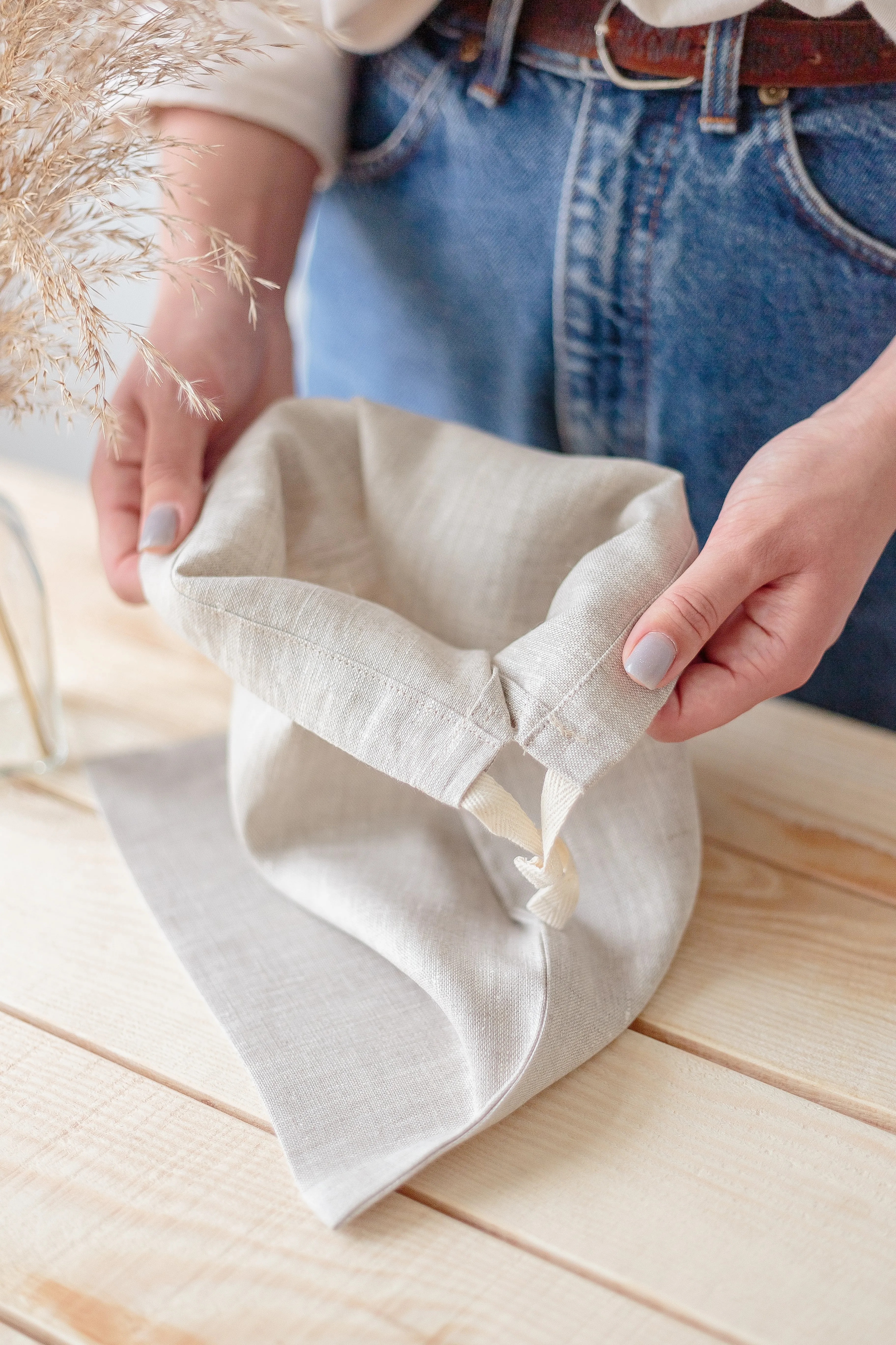 Natural Linen Storage Bag