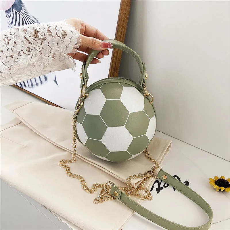 Shoulder Bag Basketball Football Chain Crossbody Bag Round Ball Bag