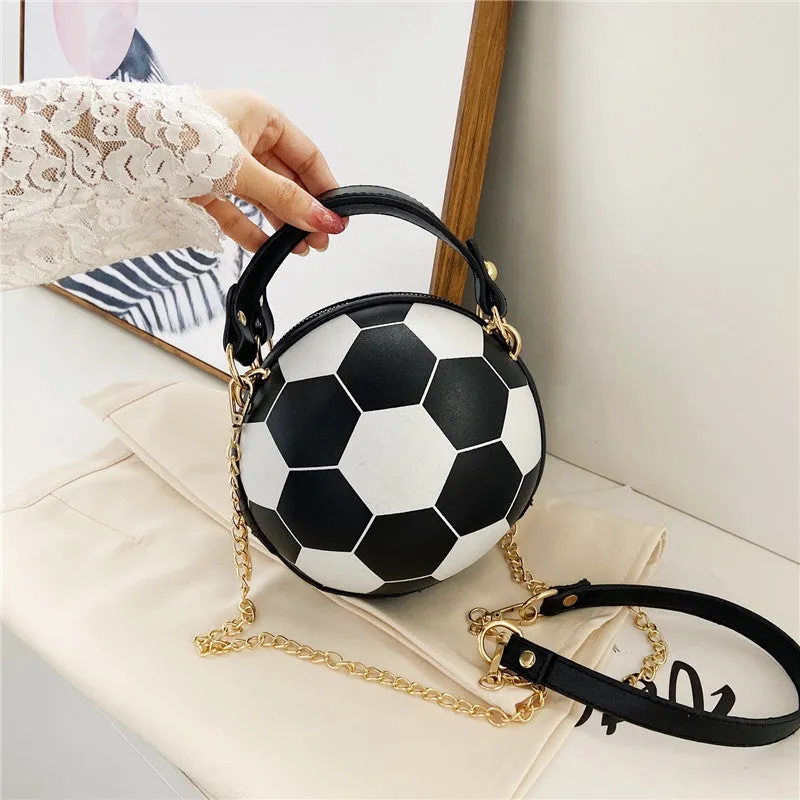 Shoulder Bag Basketball Football Chain Crossbody Bag Round Ball Bag