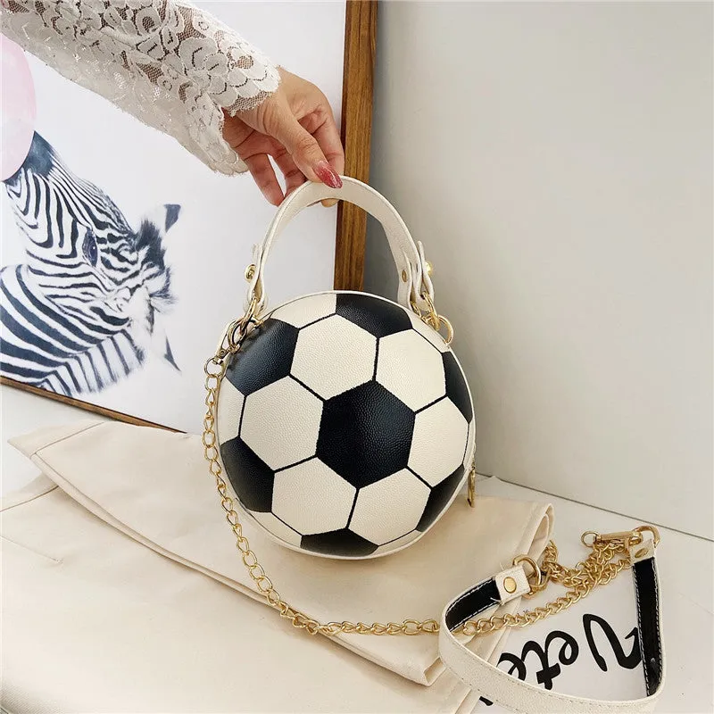 Shoulder Bag Basketball Football Chain Crossbody Bag Round Ball Bag