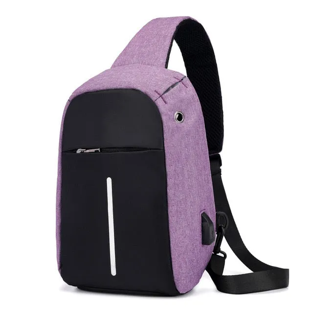 Small Original Anti-Theft Backpack Cross Body Single Shoulder With USB Charging