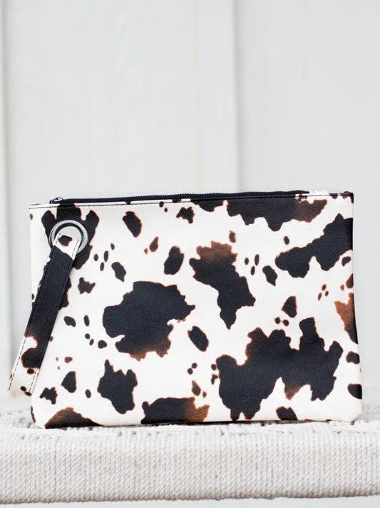 Spotted Cow Print Oversized Everyday Clutch