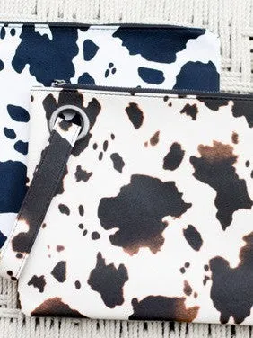 Spotted Cow Print Oversized Everyday Clutch