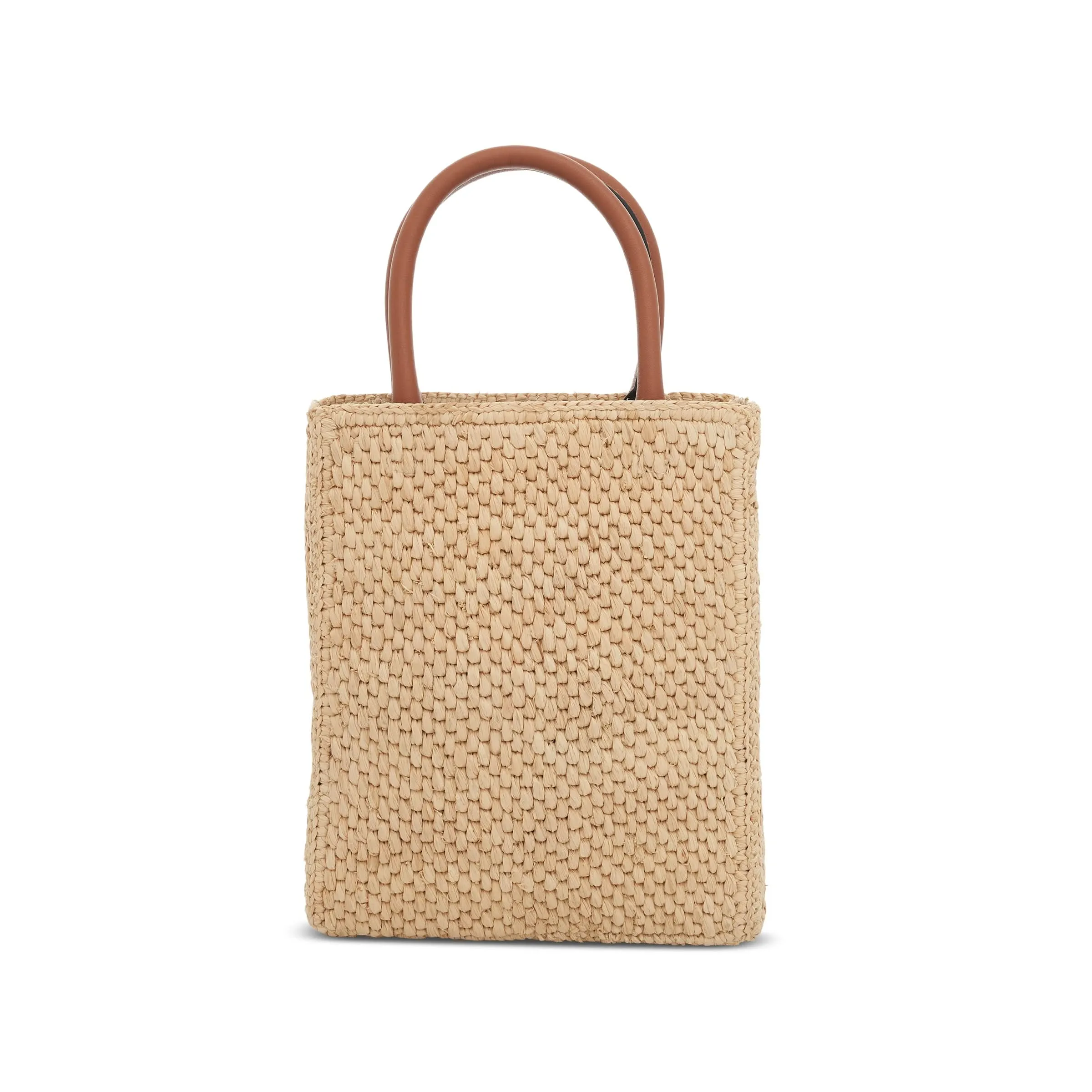 Standard A5 Tote Bag in Raffia in Natural/Black