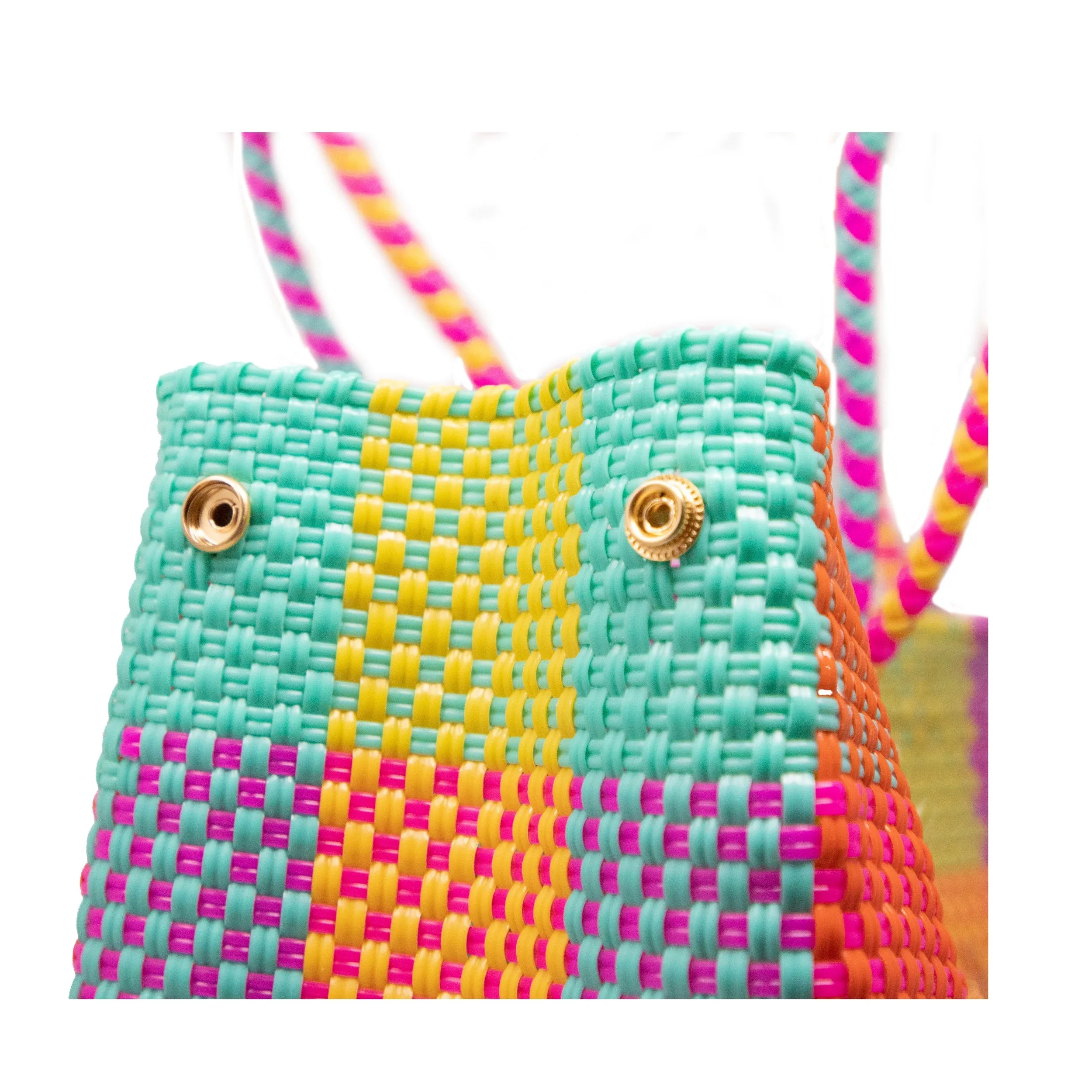 TRAVEL SQUARE COLORFUL TOTE BAG WITH CLUTCH