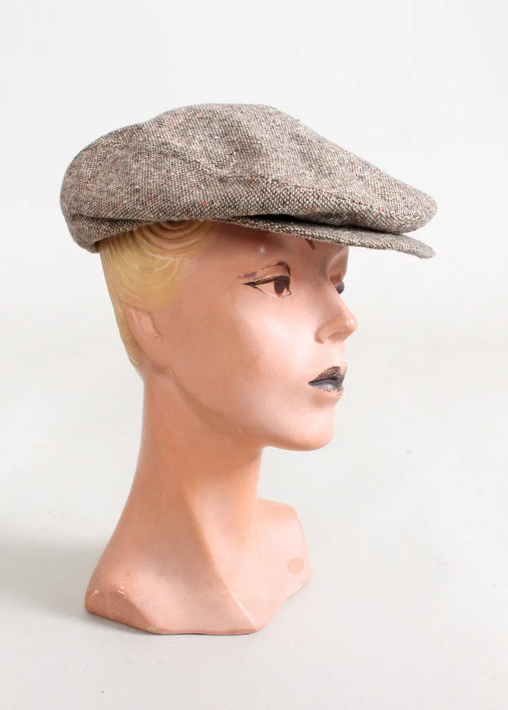 Vintage 1970s Tweed Newsboy Hat